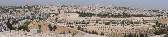 Jeruzsálem az Olajfák hegyéről