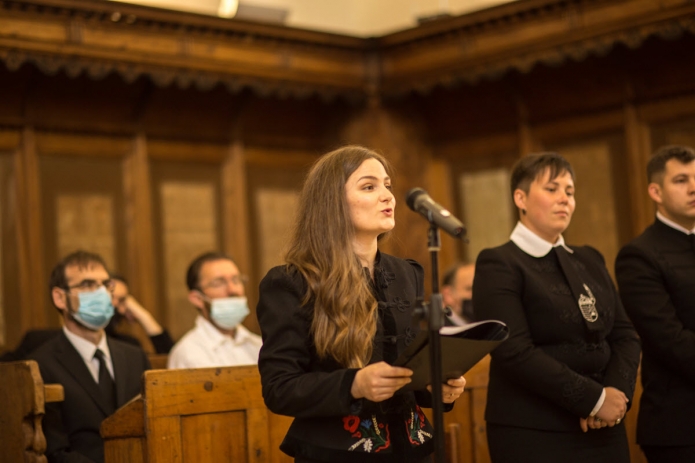 A ballagó diákok nevében búcsúbeszédet mond Demeter Henrietta