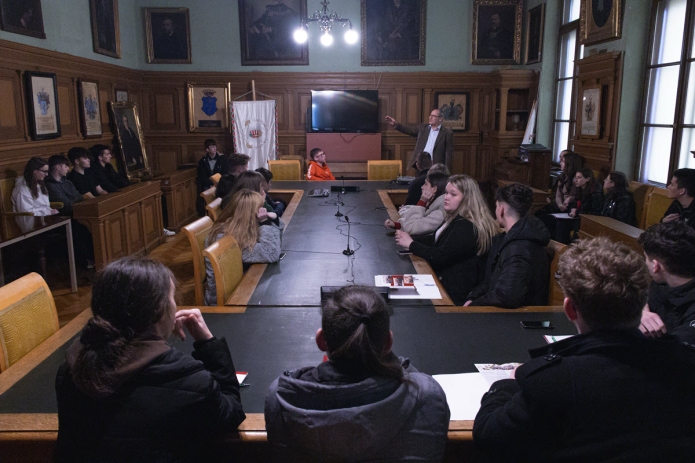 Az unitárius részvevők Kovács István püspökkel találkoznak