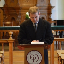 Gyerő Dávid unitárius főjegyző áhítatot tart